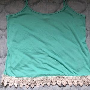mint lace tank top